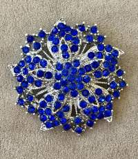 Blue and Silver Brooch