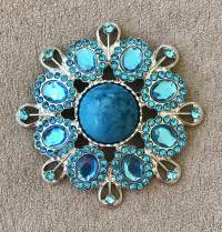 Blue and Turquoise Brooch