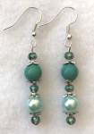 Turquoise and Pearl Earrings  a pair