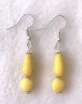 Yellow Howlite Earrings  a pair