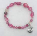 Pink Elasticized Bracelet with Sand Dollar Charm 