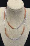 Grey Freshwater Pearl and Coral Necklace 