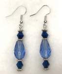 Blue Crystal Earrings  a pair
