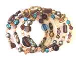 Brown and Turquoise Memory Wire Bracelet 