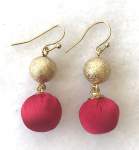 Red and Gold Drop Earrings 
