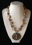 Brown Stone Necklace with Pendant
