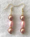 Pink Pearl Earrings  a pair