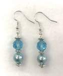 Turquoise Pearl and Crystal Earrings 