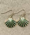 Gold and Green Shell Earrings 