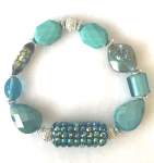 Turquoise Beaded Elastic Bracelet 