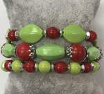 Grinch Green and Red Set of Three Elastized Bracelets  each, 2 for , 3 for 