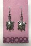 Silvertone Turtle Earrings 