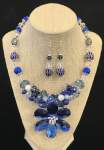 Blue and White Memory Wire Necklace 