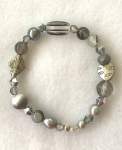 Grey Bead Elasticized Bracelet 