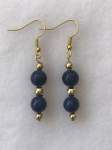 Navy and Gold Earrings  a pair