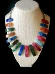 Multi Color Polished Agate Stone Necklace 