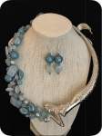 Blue Wire Crochet Mermaid Necklace 