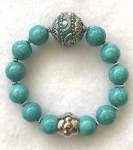 Turquoise Howlite Elasticized Bracelet with large centered bead 