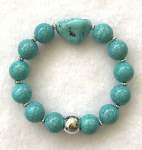 Turquoise Howlite Beaded Elasticized Bracelet 