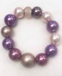 Pink and Purple Pearl Elasticized Bracelet 