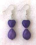 Purple Howlite Earrings  a pair