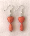 Orange Howlite Earrings  a pair
