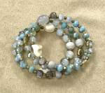 Turquoise and Beige Memory Wire Braccelet