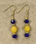 Blue and Gold Rotary Earrings