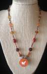 Orange, Red and Brown Golf Ball Marker Necklace 