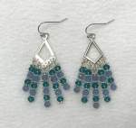 Blue and Turquoise Crystal Chandelier Earrings 