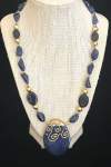 Lapis Stone Necklace with Gold Spacers 