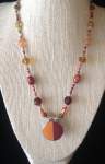 Maroon and Orange Golf Ball Marker Necklace 