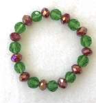 Red and Green Crystal Elastisized Bracelet 