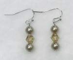 Taupe Pearl and Crystal Earrings 