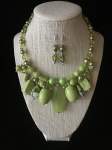 Apple Green Memory Wire Necklace 