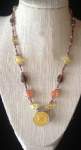Yellow, Orange and Brown Golf Ball Marker Necklace 