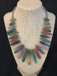 Multi Color Graduated Agate Stone Necklace 