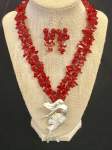 Red Coral Necklace with Mermaid Pendant