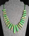 Green Jasper Spike Necklace 