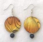 Yellow and Black Earrings  a pair