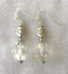 Clear Crystal and Pewter Earrings 