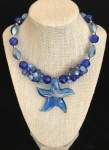 Blue Starfish Memory Wire Necklace 