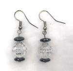 Black and White Crystal Earrings 