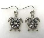 Silvertone Turtle Earrings 