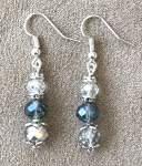 Blue and clear crystal earrings 