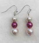 Triple Pink Pearl Earrings 