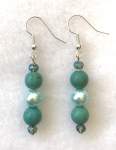 Turquoise Beaded Earrings  a pair