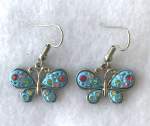 Turquoise Butterfly Earrings  a pair