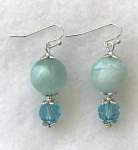Turquoise Beded Earrings  a pair