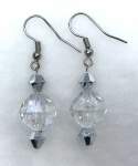 Crystal and Silvertone Beaded Earrings 